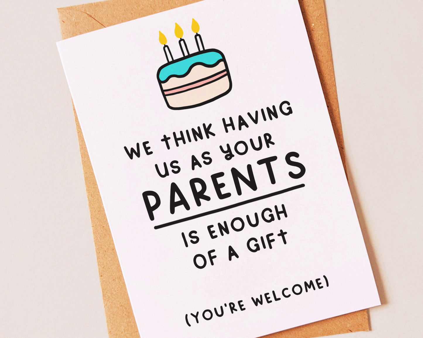 Funny Birthday Cake Card for him or her, a son or daughter