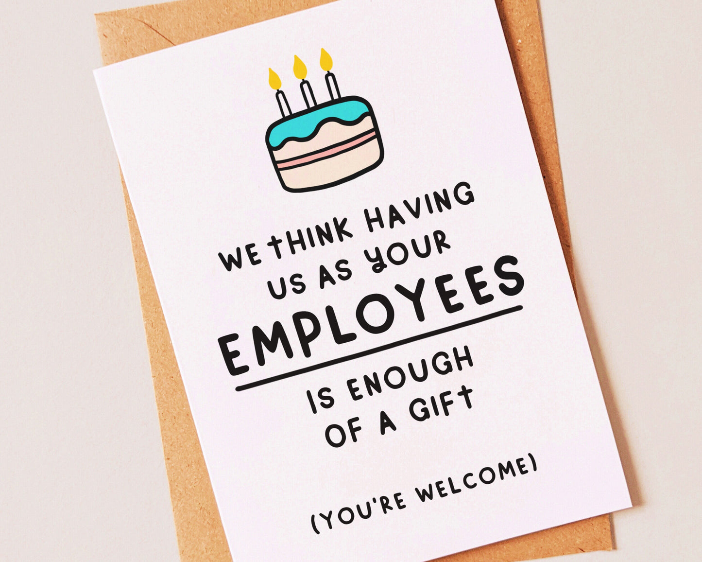 Funny Employee Work Birthday Card For A Boss, Manager Or Employer