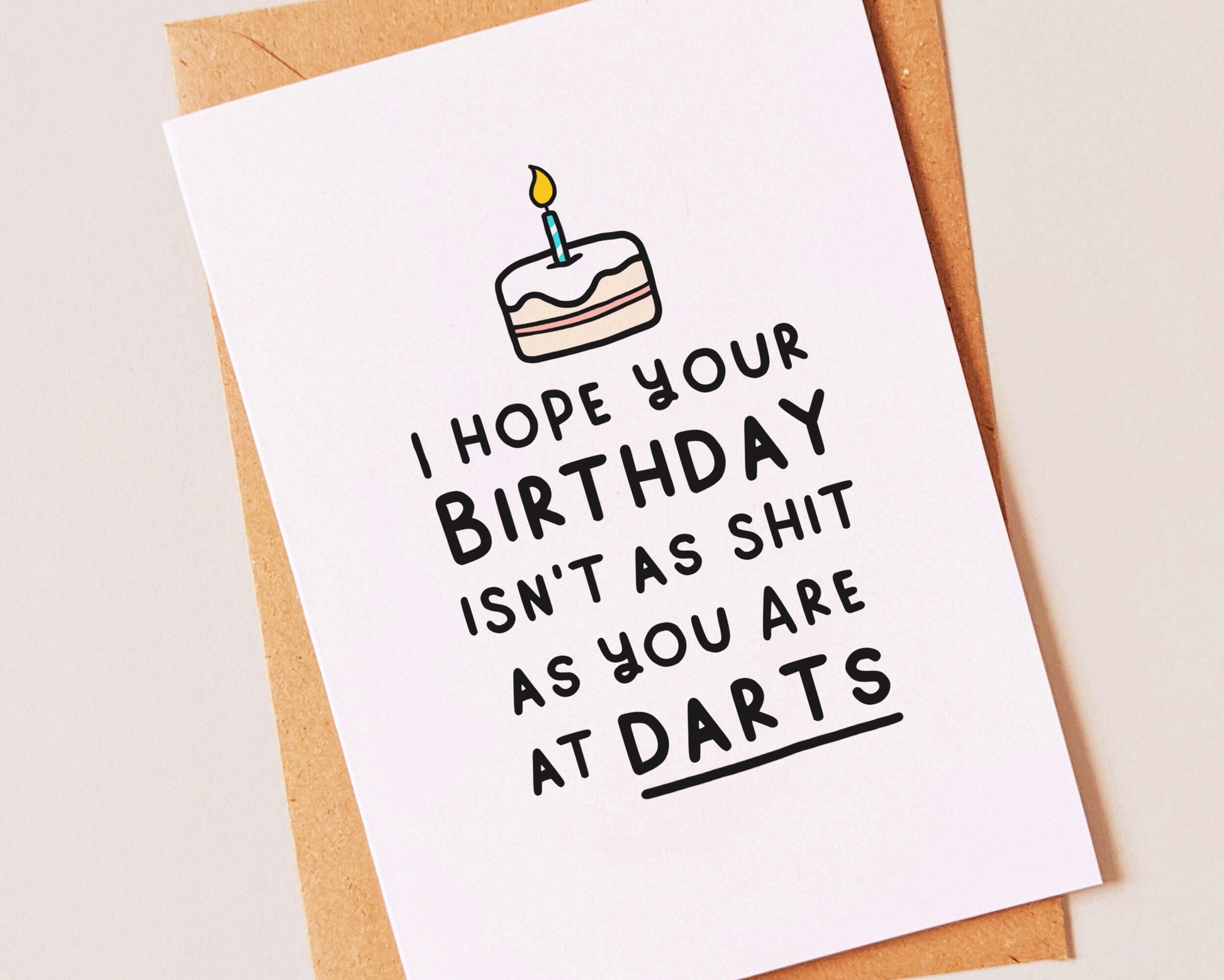 Funny Darts Birthday Card | Friend, Boyfriend, Brother or Dad Cards ...