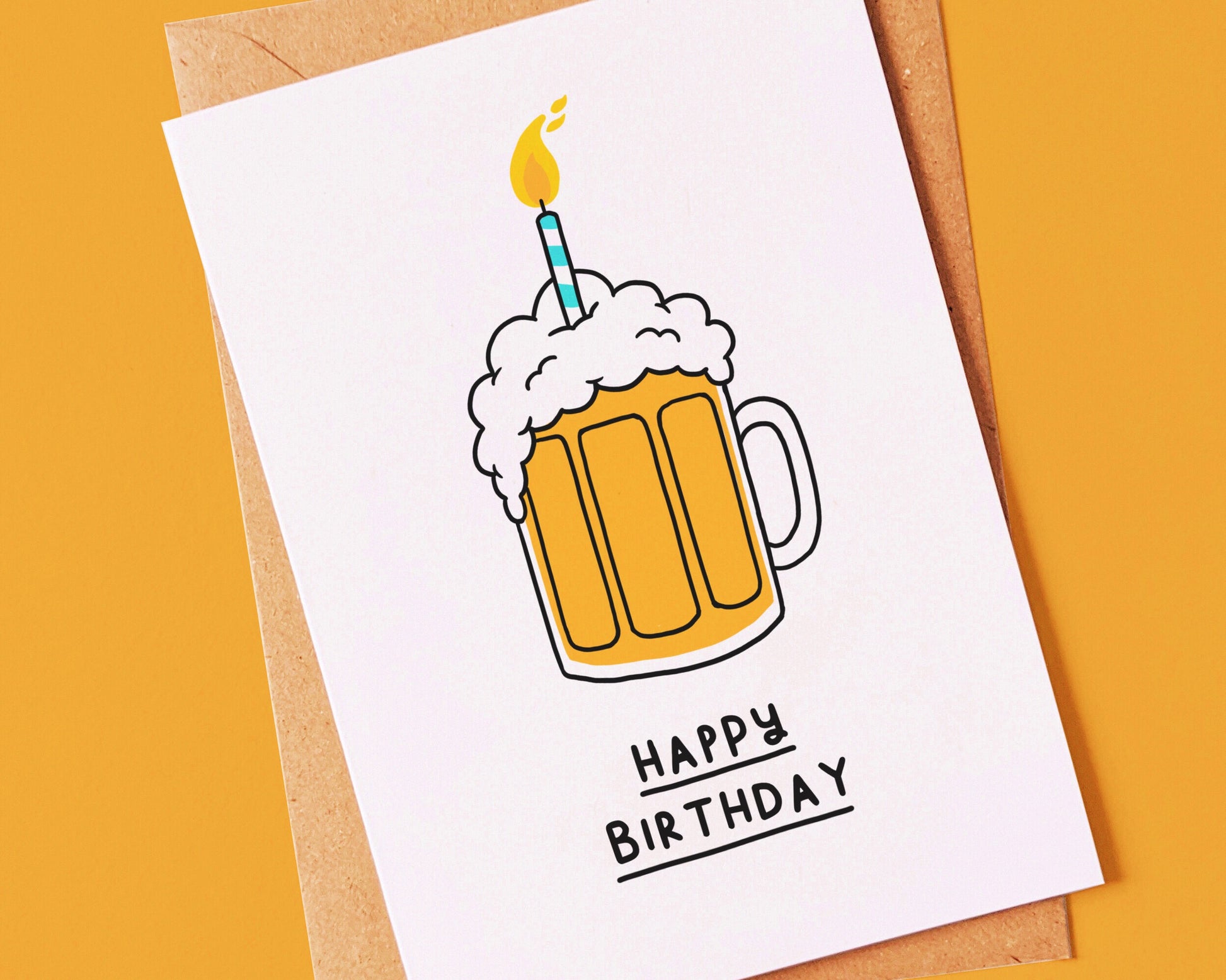 Funny Beer Birthday Greeting Card For Him, Brother, Boyfriend, Husband or Dad